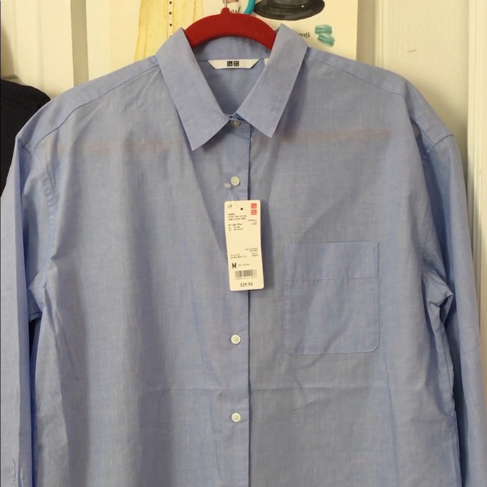 NWT UNIQLO Cotton Long Sleeves in Blue.